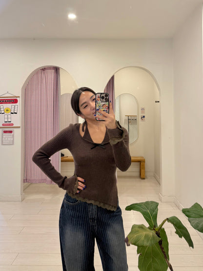 ROMMIE  Bow halter knit