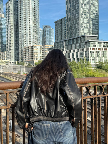 DAM Leather bomber jacket
