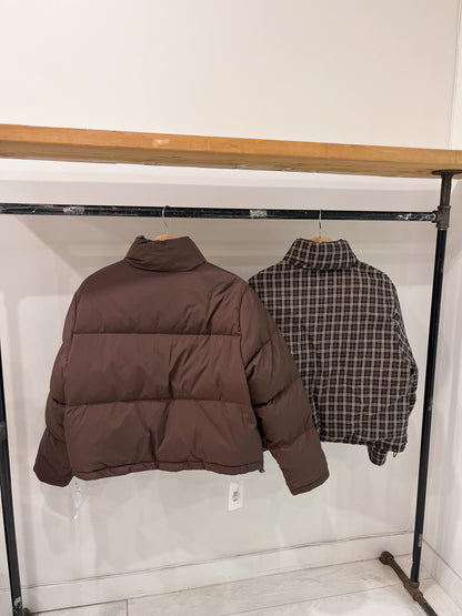 JACOB Reversible plaid puffer