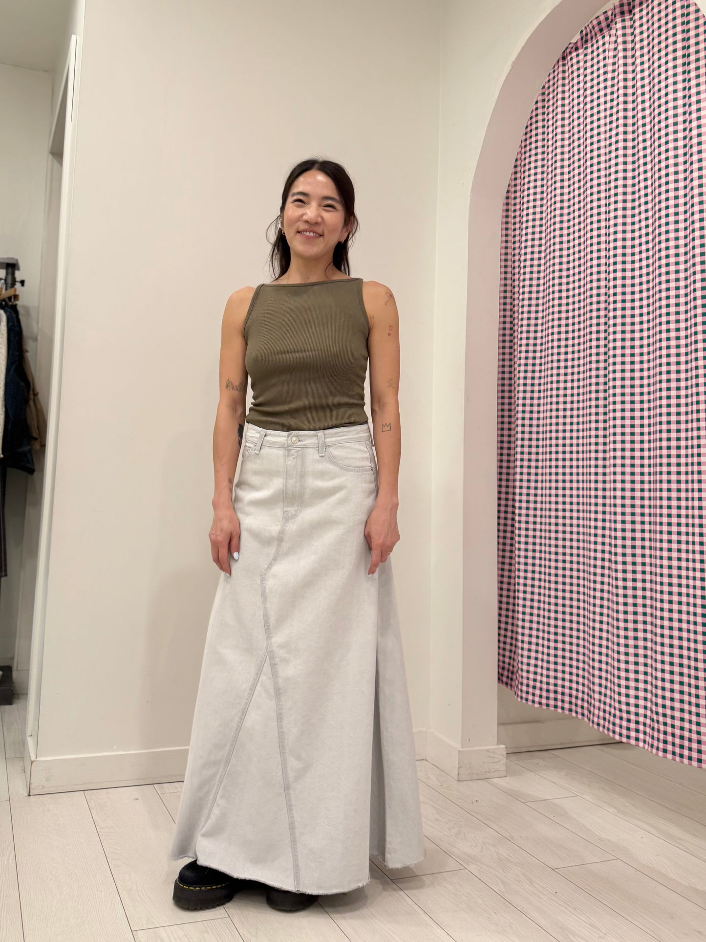 NAIM Faded jean skirt