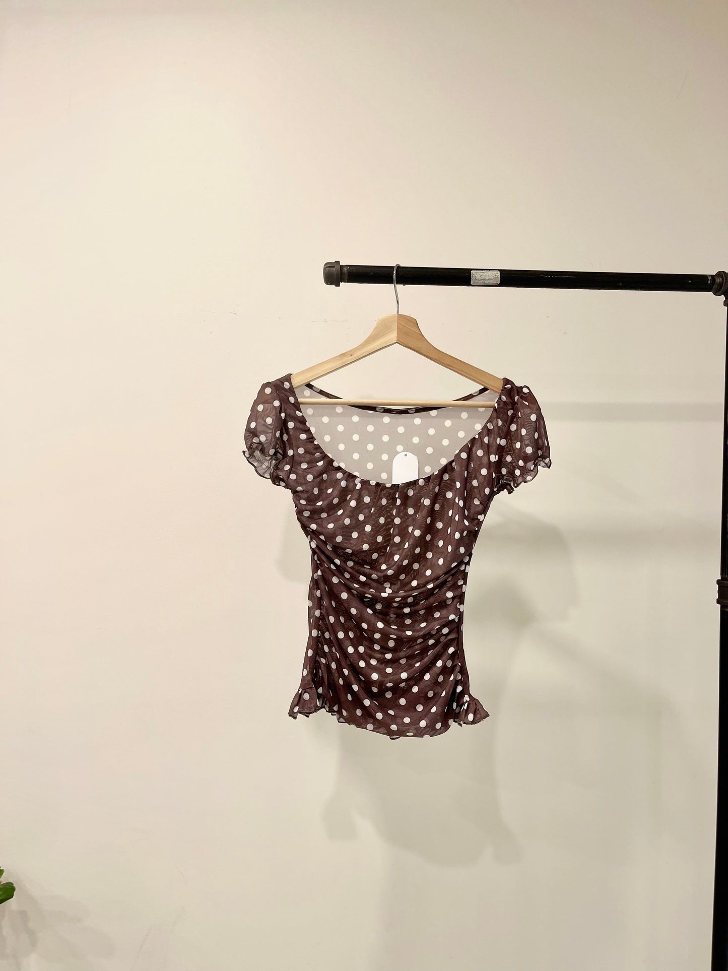 PIPER Polkadot square-neck top