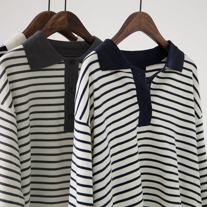 GORI Collared stripe knit