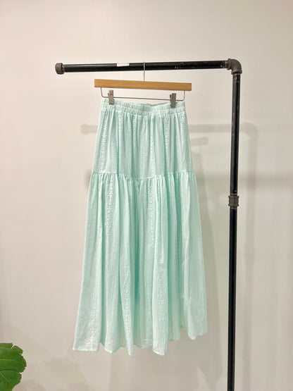 SERENE Eyelet maxi skirt