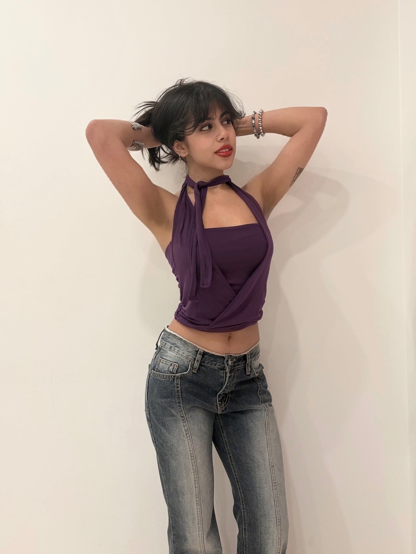SHOLA Multi-way halter top