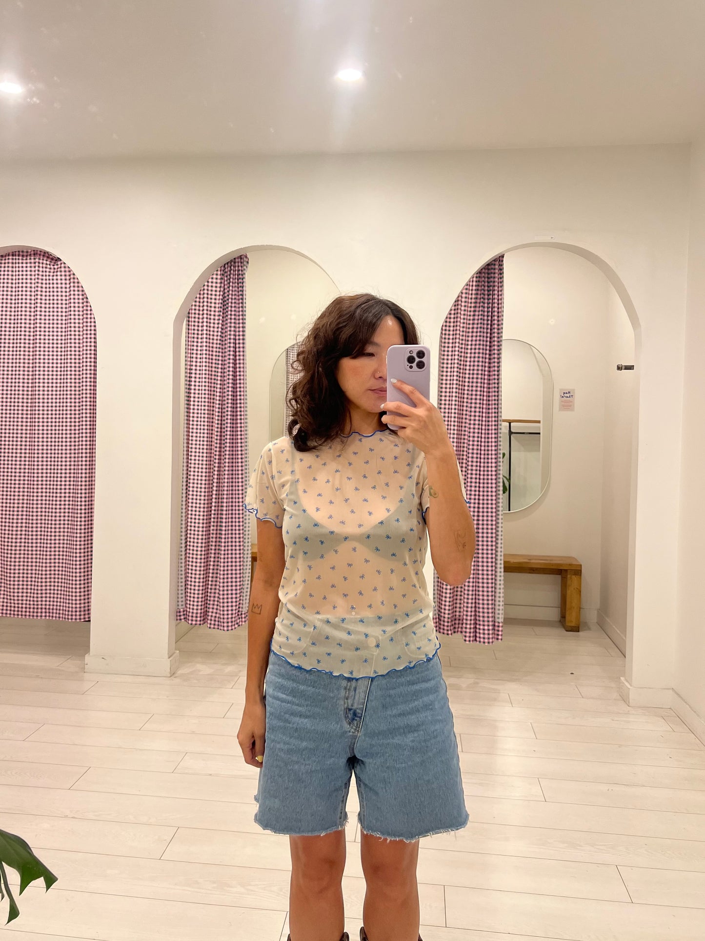 DOPA Bow mesh top