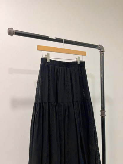 SERENE Eyelet maxi skirt