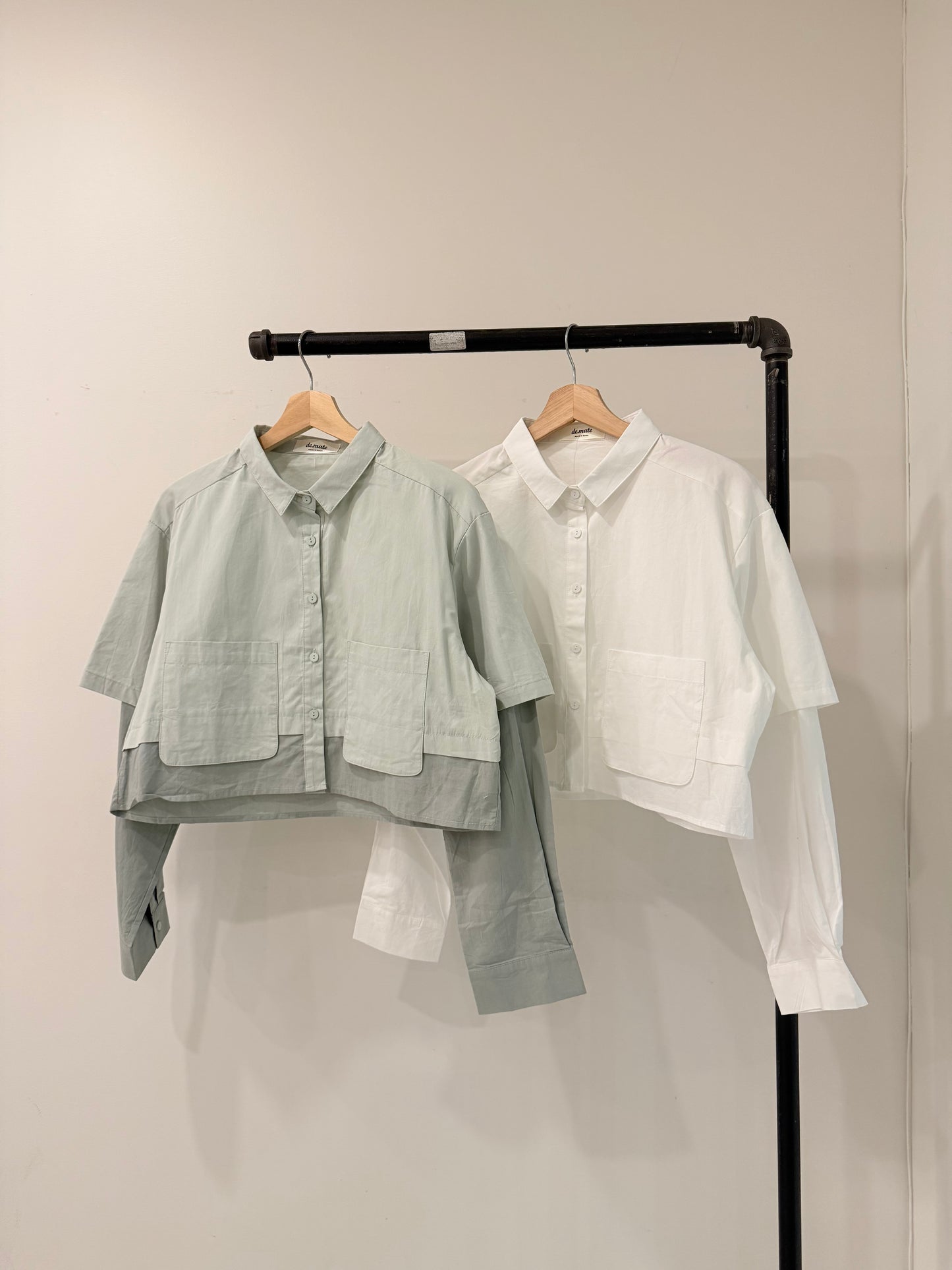 RONNY Layered crop shirt