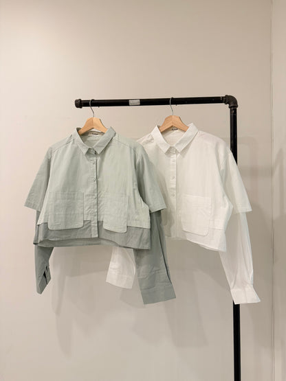 RONNY Layered crop shirt