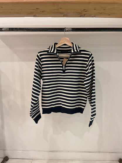 PETAN Stripe half-zip sweater