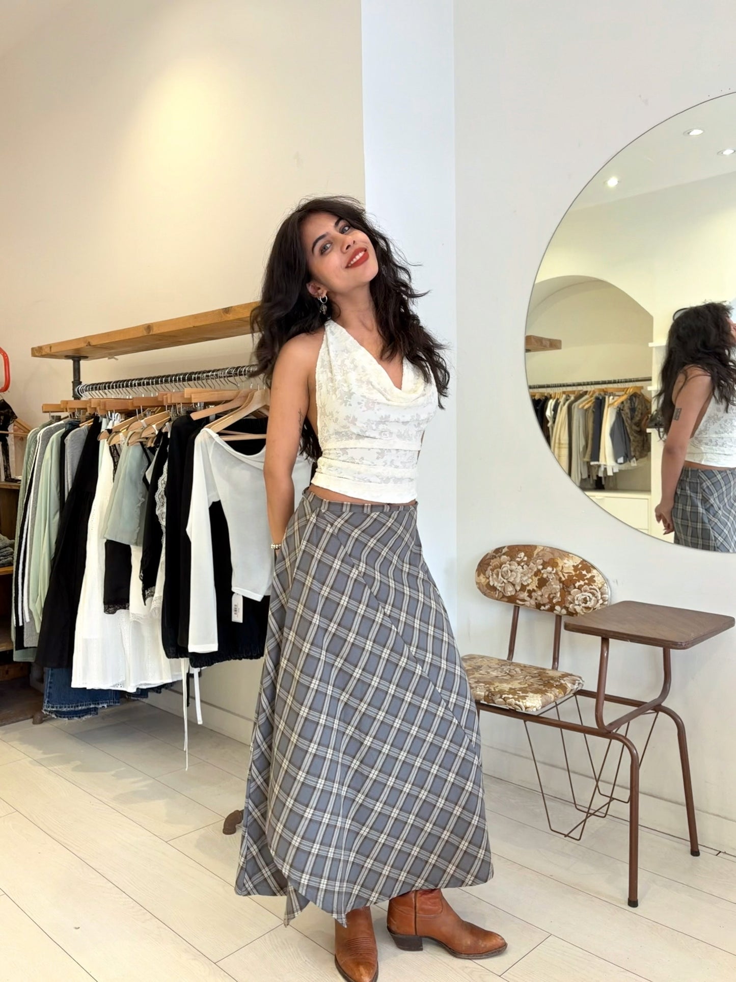 BLAIR Plaid maxi skirt