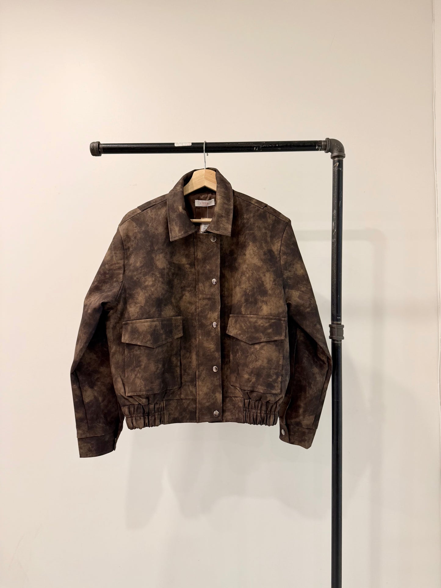 SHOW Washed faux leather bomber