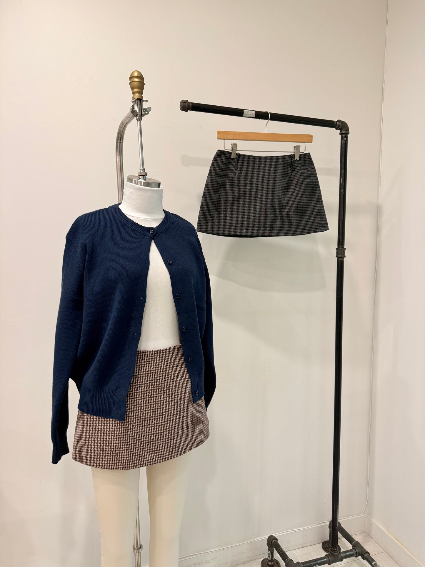 JEN Houndstooth micro mini skirt