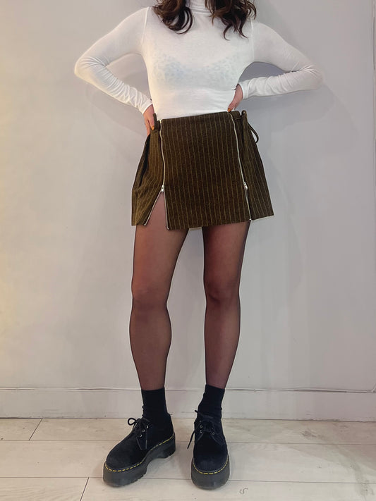 MOSIC Stripe wool mini skirt