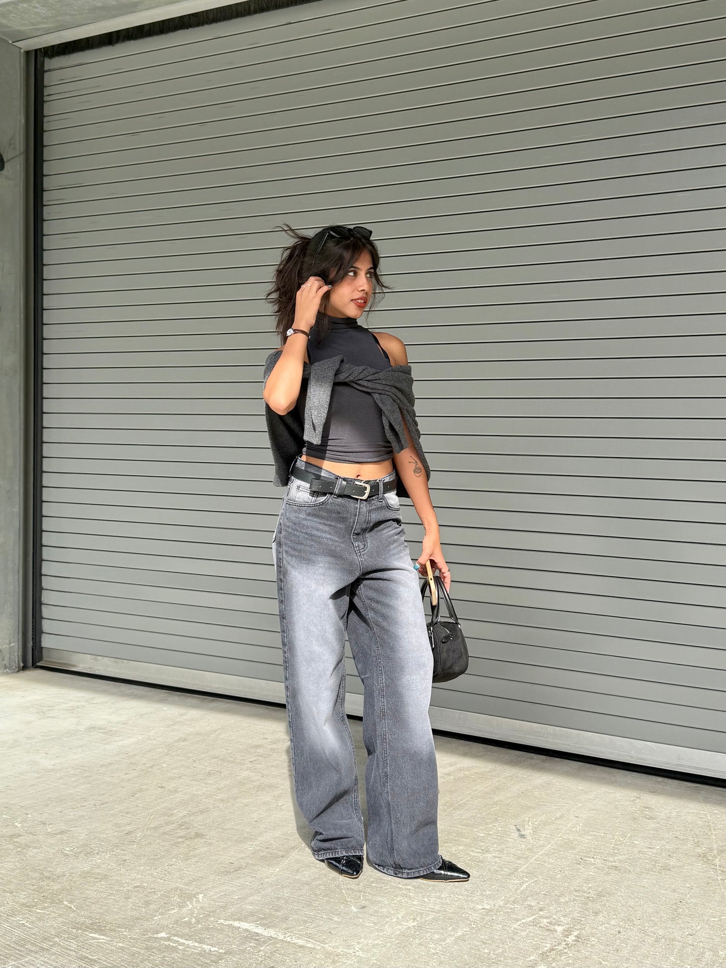 STONE Acid washed baggy jeans