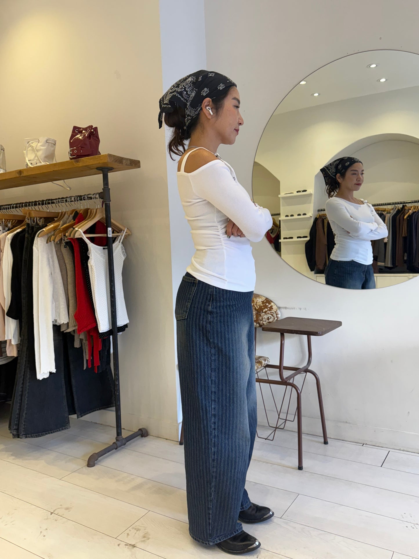 PARCH Belted shoulder top