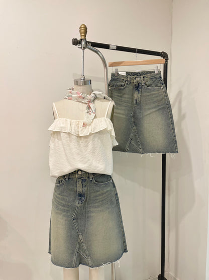 MANE Denim midi skirt