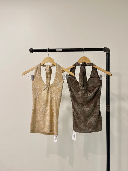 FLORA Jacquard halter top