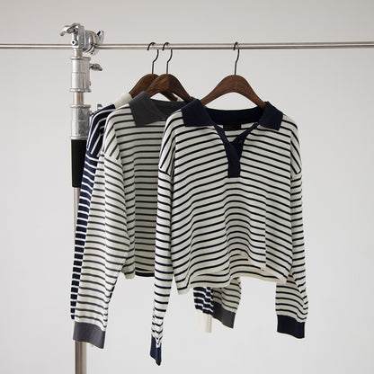 GORI Collared stripe knit