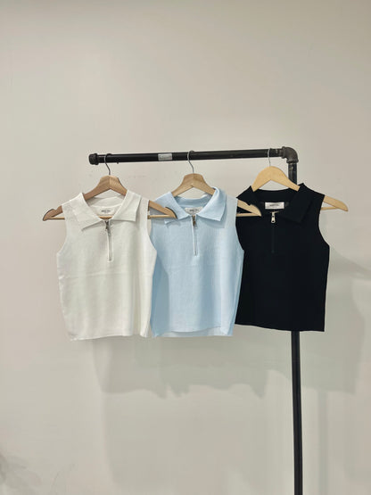 TESSA Half-zip knit tank