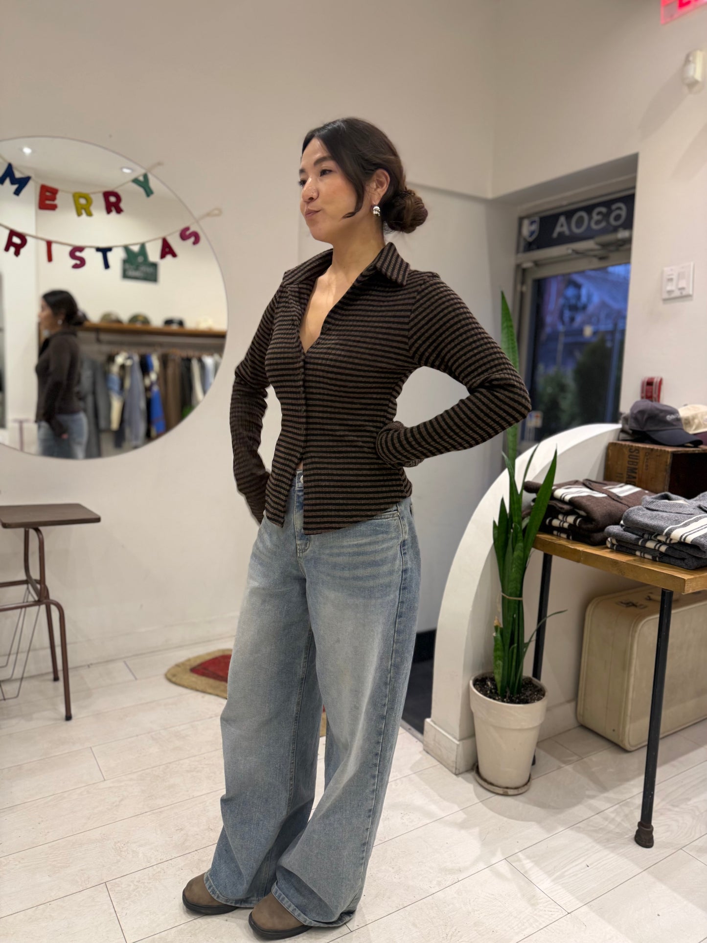 RAE Stripe knit shirt