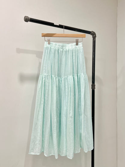SERENE Eyelet maxi skirt