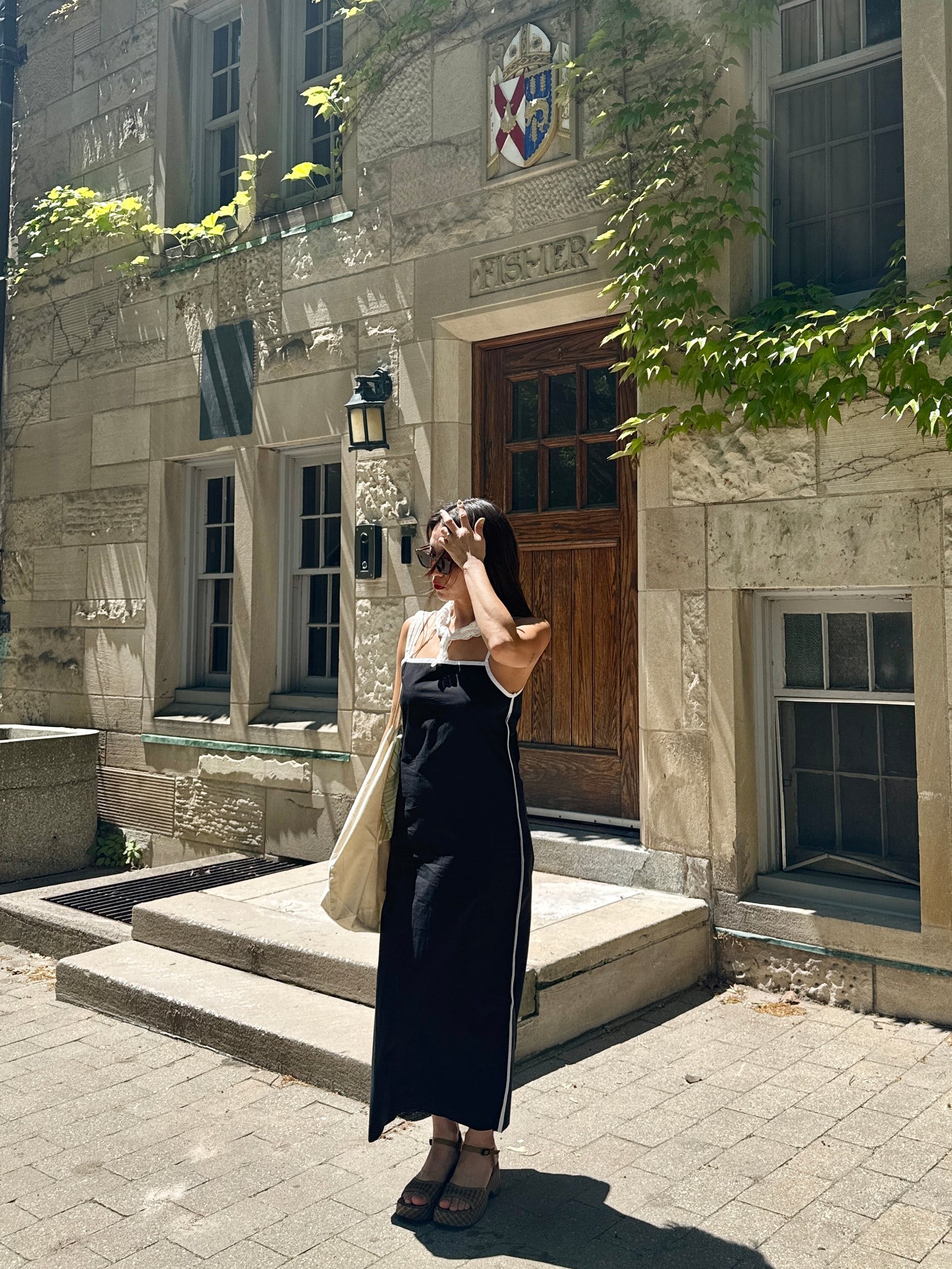 DELPHINE Colourblock slip dress