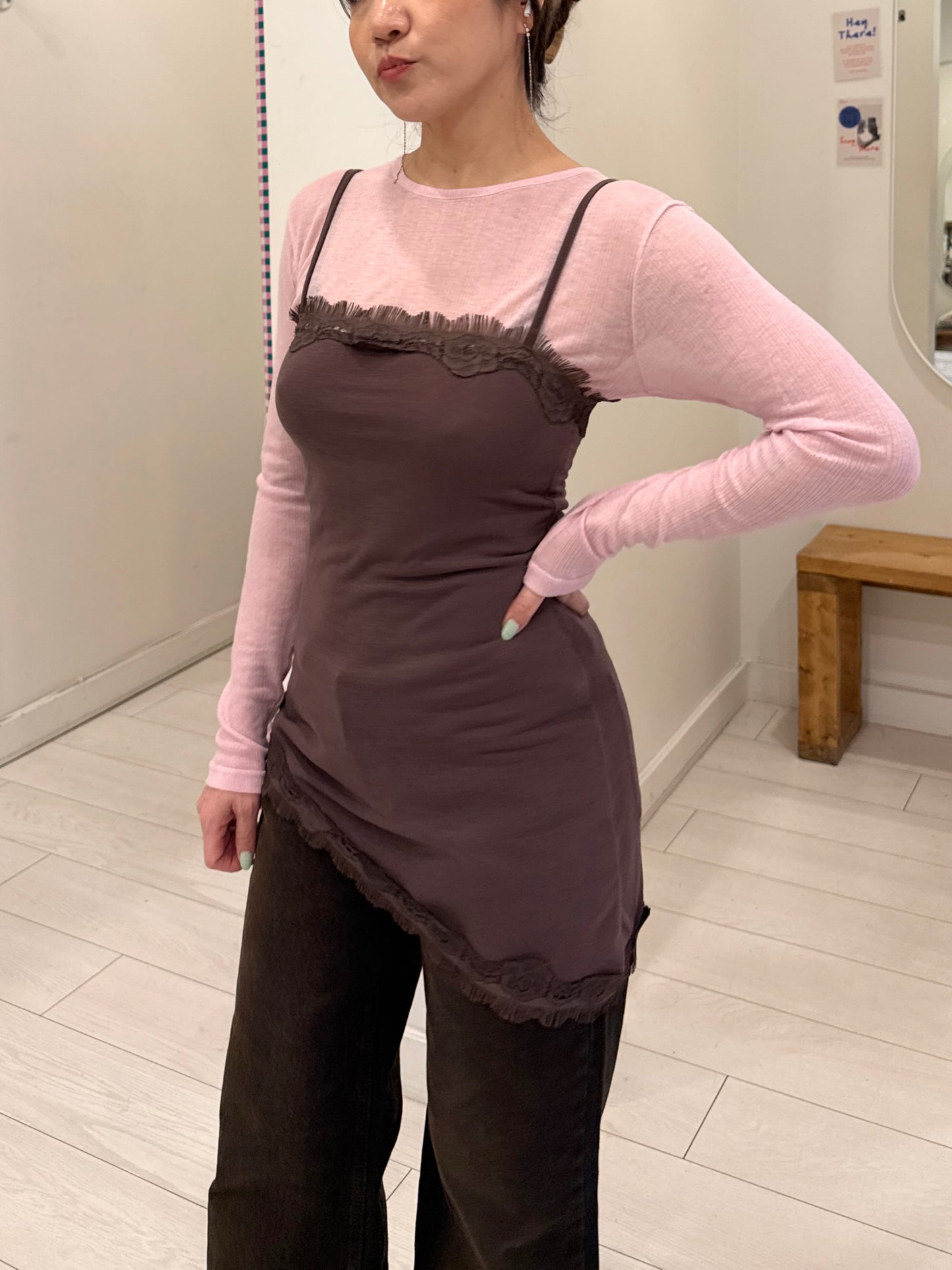 PAULA Asymmetrical slip dress