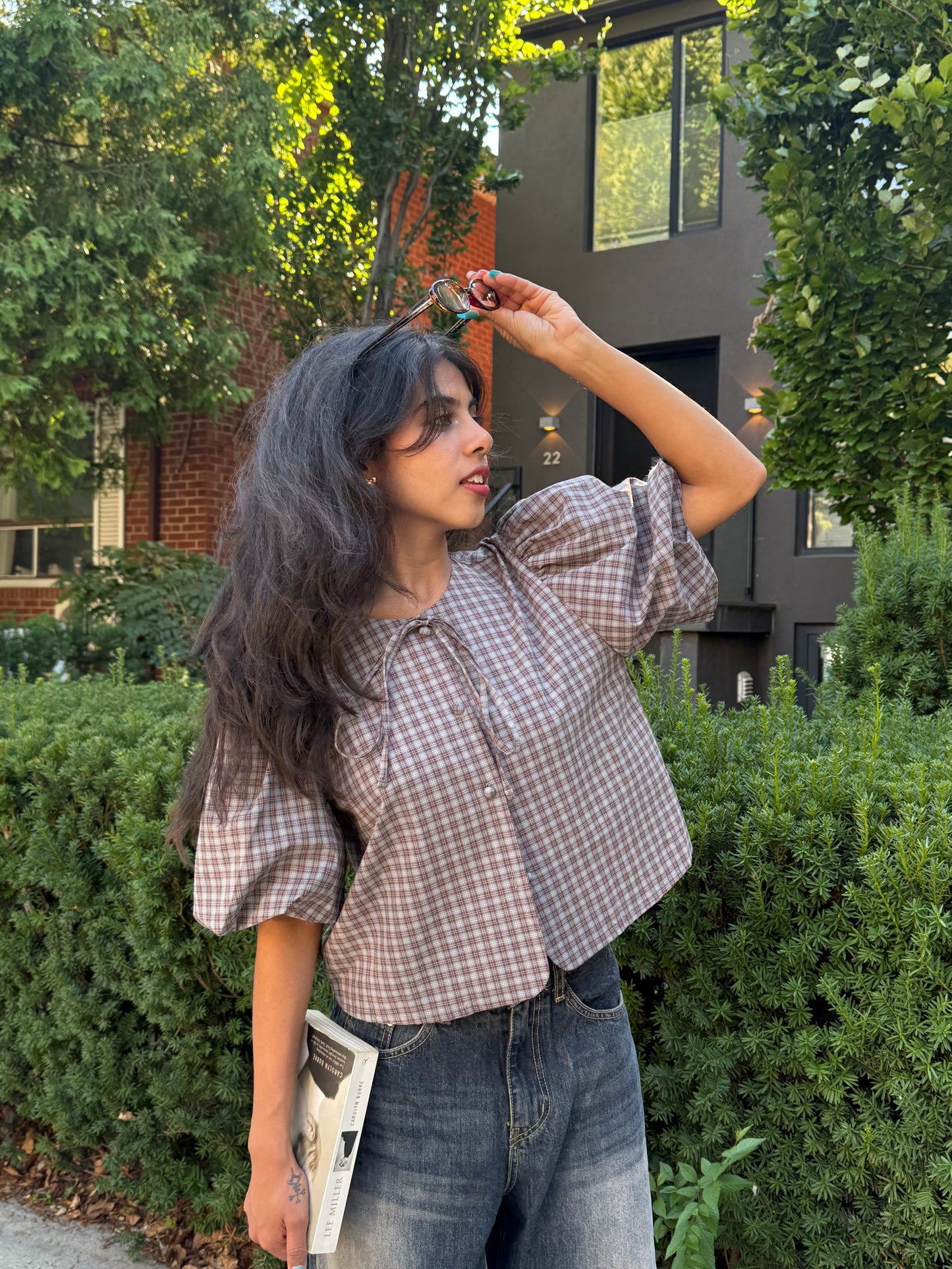 POSE Plaid tie shirt