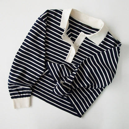 GORI Collared stripe knit