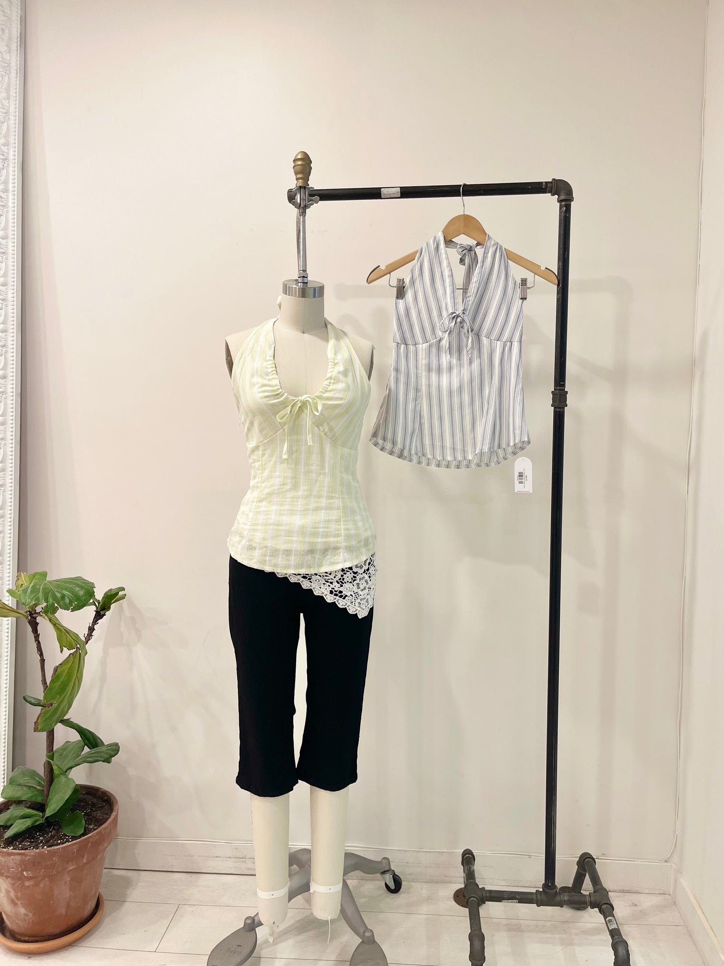 LUCY Striped halter blouse