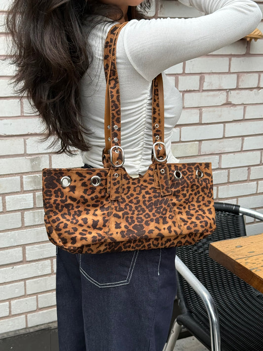VELO Belted faux suede bag