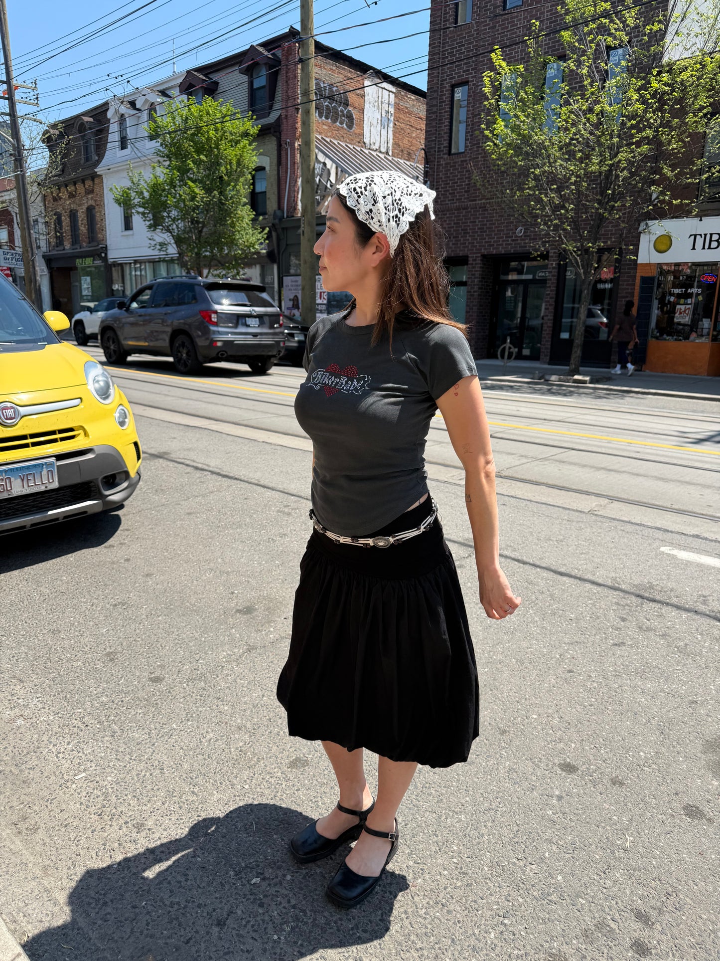 LUNA Balloon midi skirt