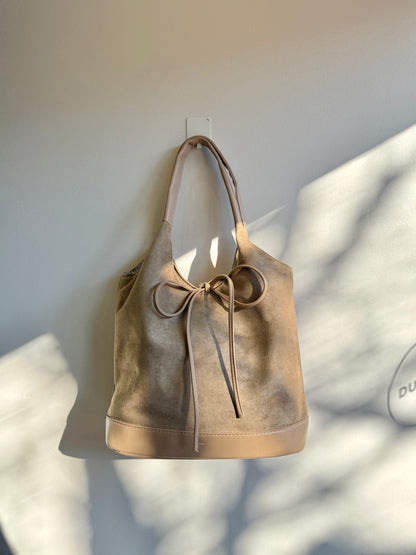 MILE Faux suede bow bag