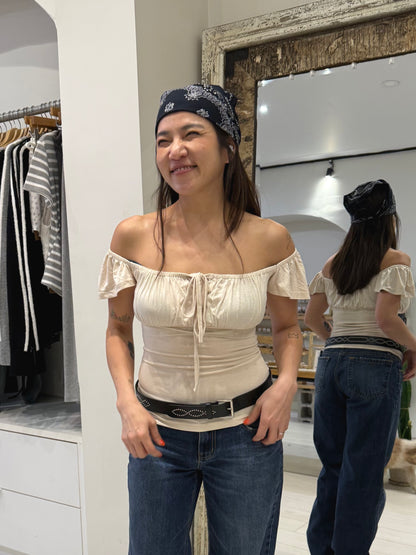 NOA Front tie frill top