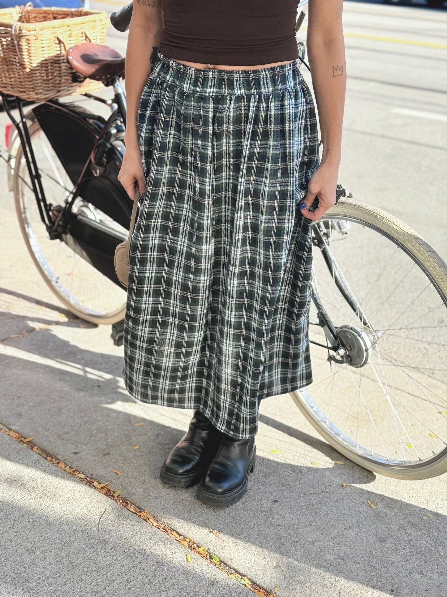 LIRA Plaid maxi skirt