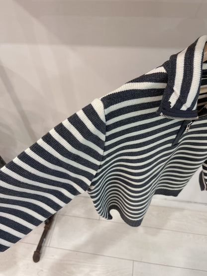 PETAN Stripe half-zip sweater