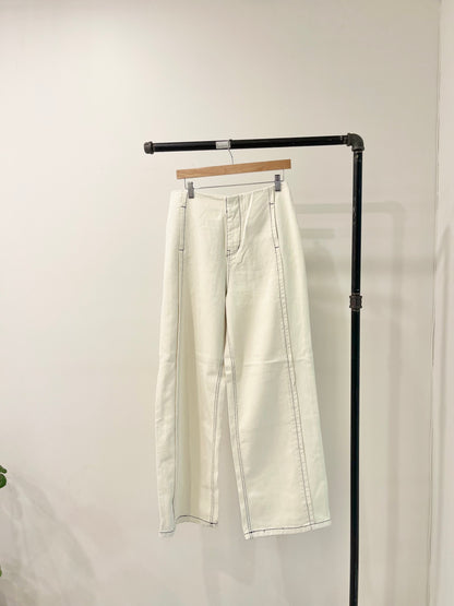MARLO Contrast-stitch wide-leg pants