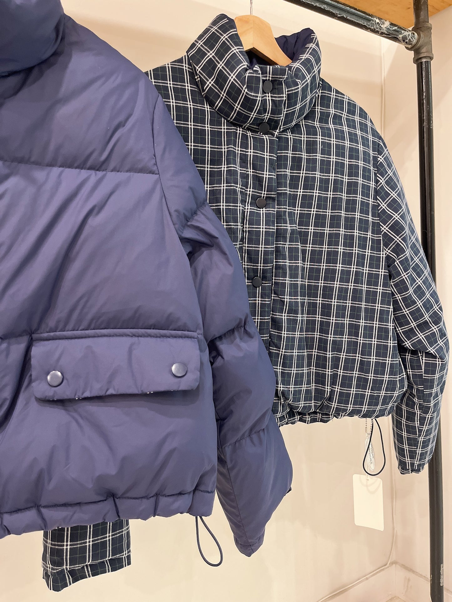 JACOB Reversible plaid puffer