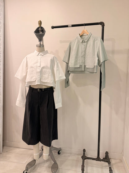 RONNY Layered crop shirt