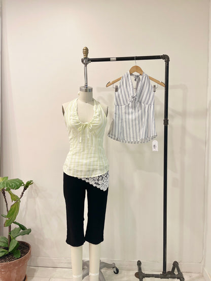LUCY Striped halter blouse