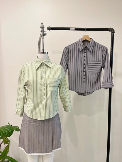 WREN Pinstripe slim shirt