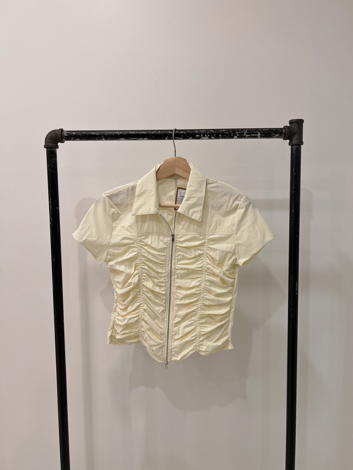 TOKYO Ruched zip-up shirt