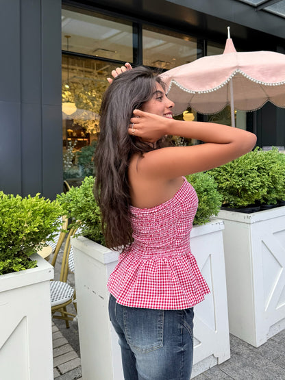 POP Gingham peplum top