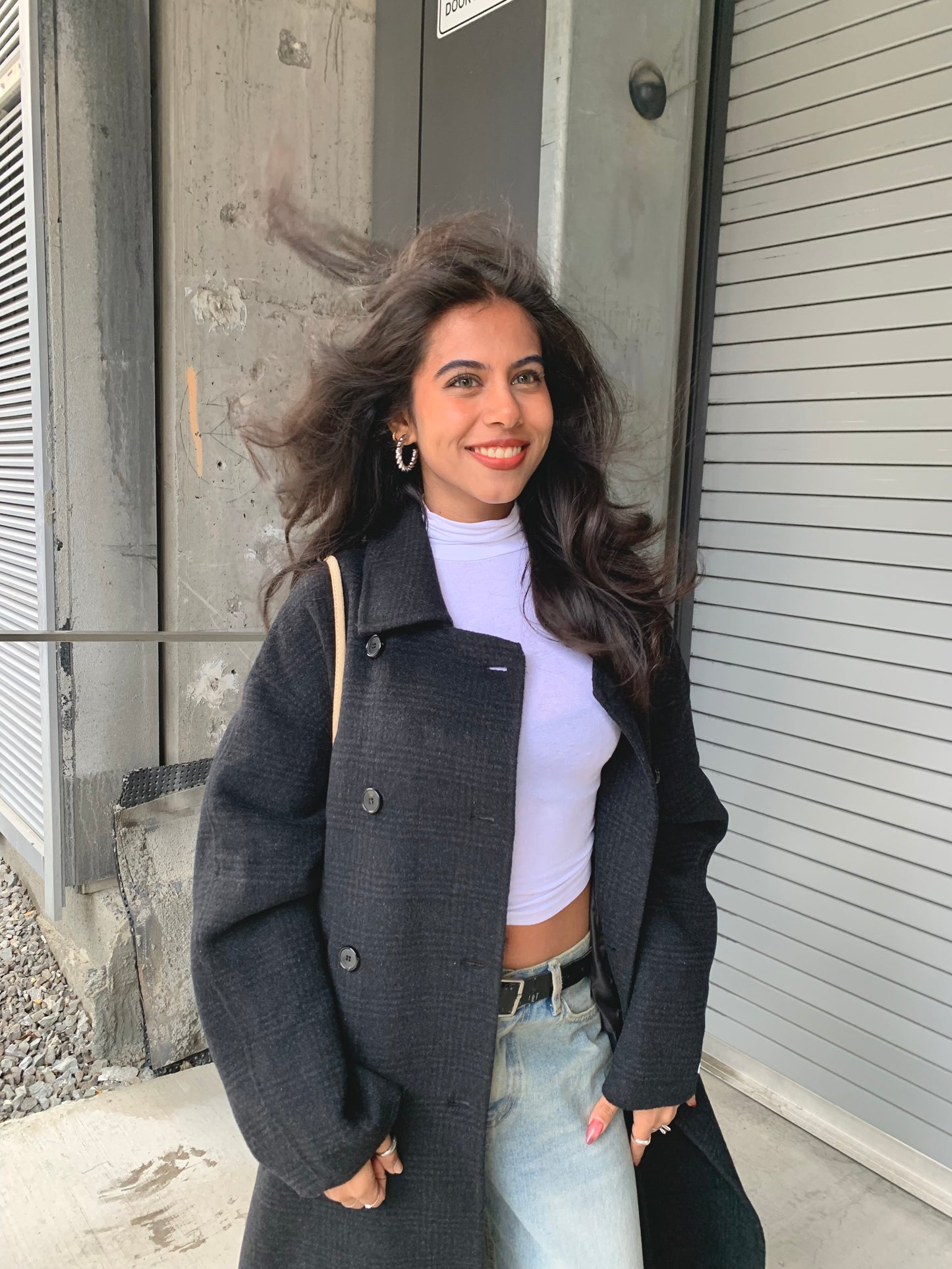 HILDA Plaid wool coat