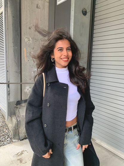 HILDA Plaid wool coat