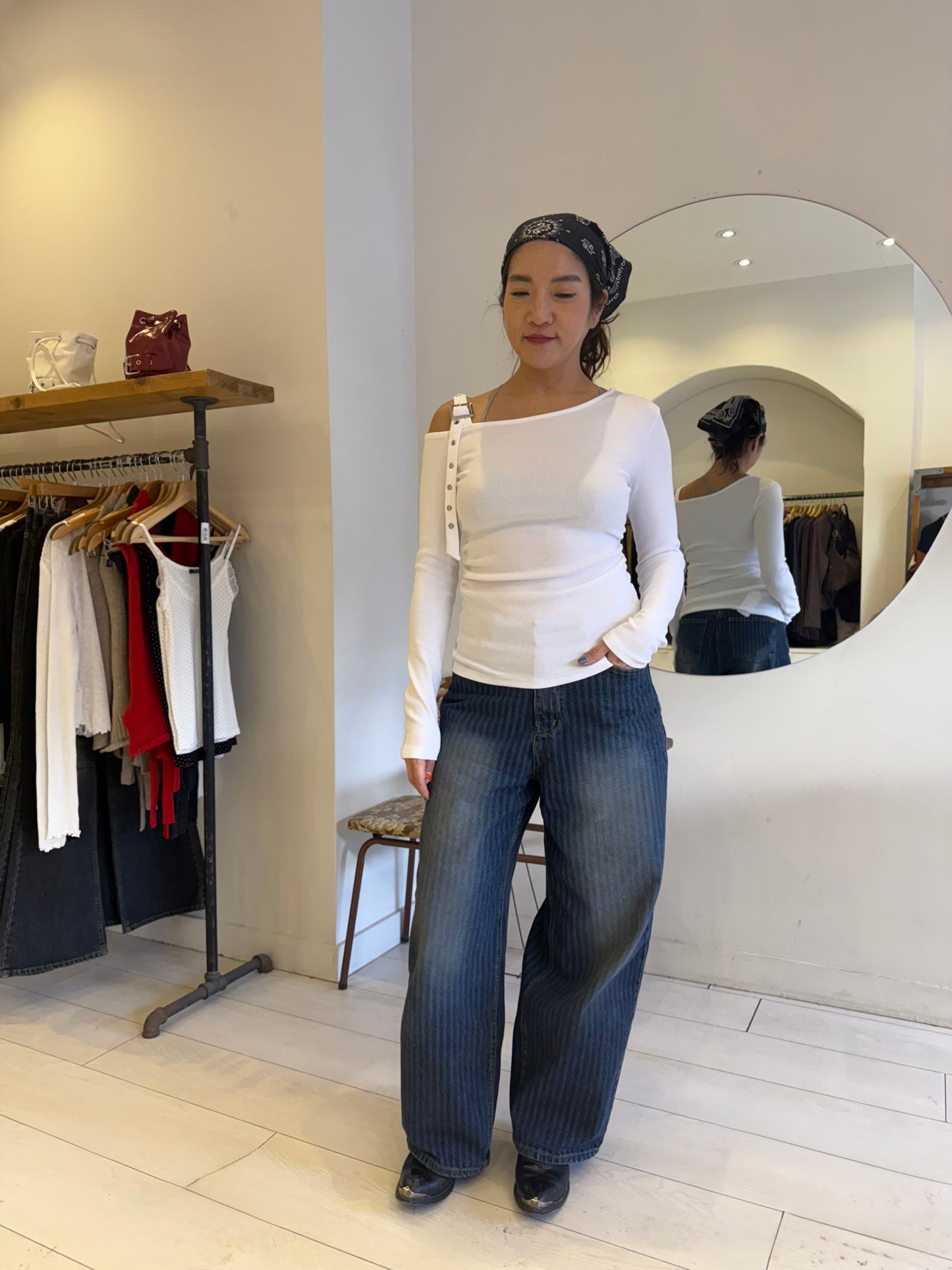 PARCH Belted shoulder top