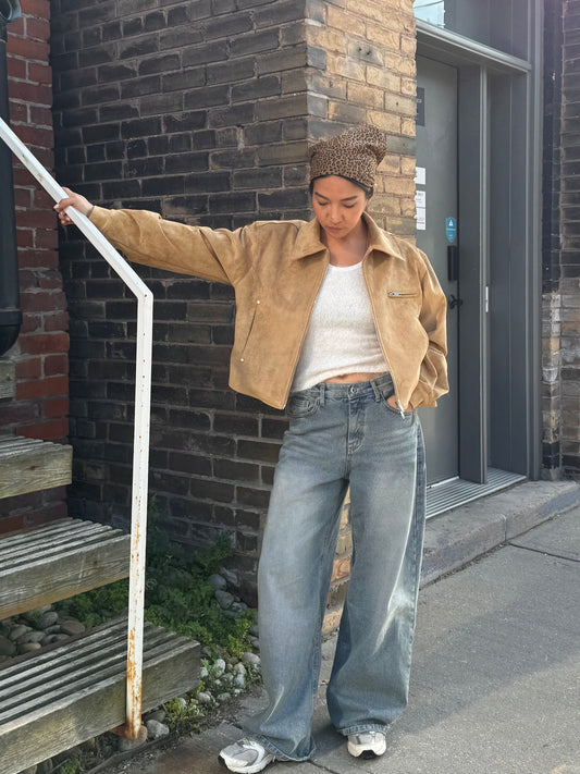 WHY Suede bomber jacket