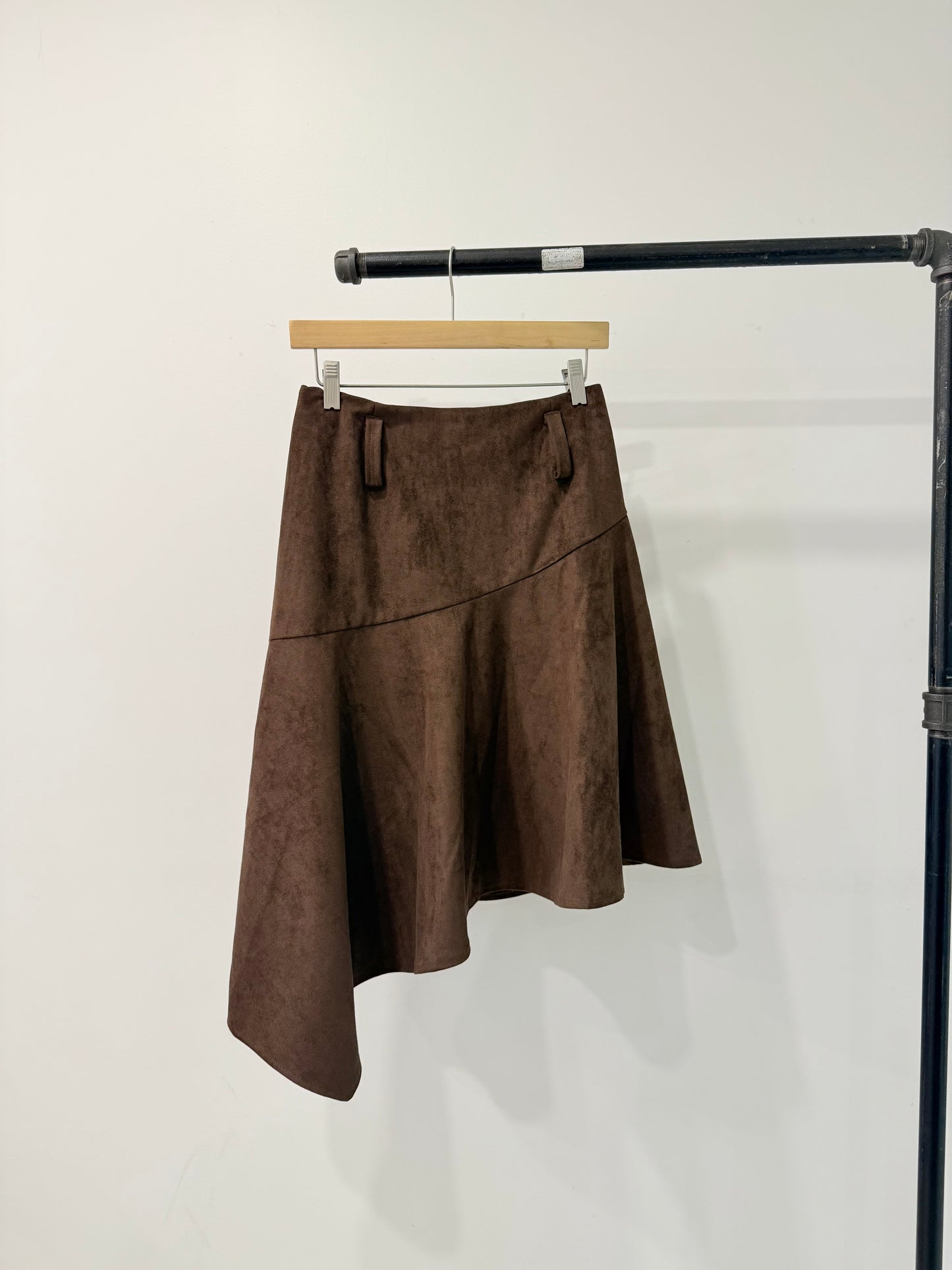MICA Asymmetric suede skirt