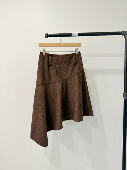 MICA Asymmetric suede skirt