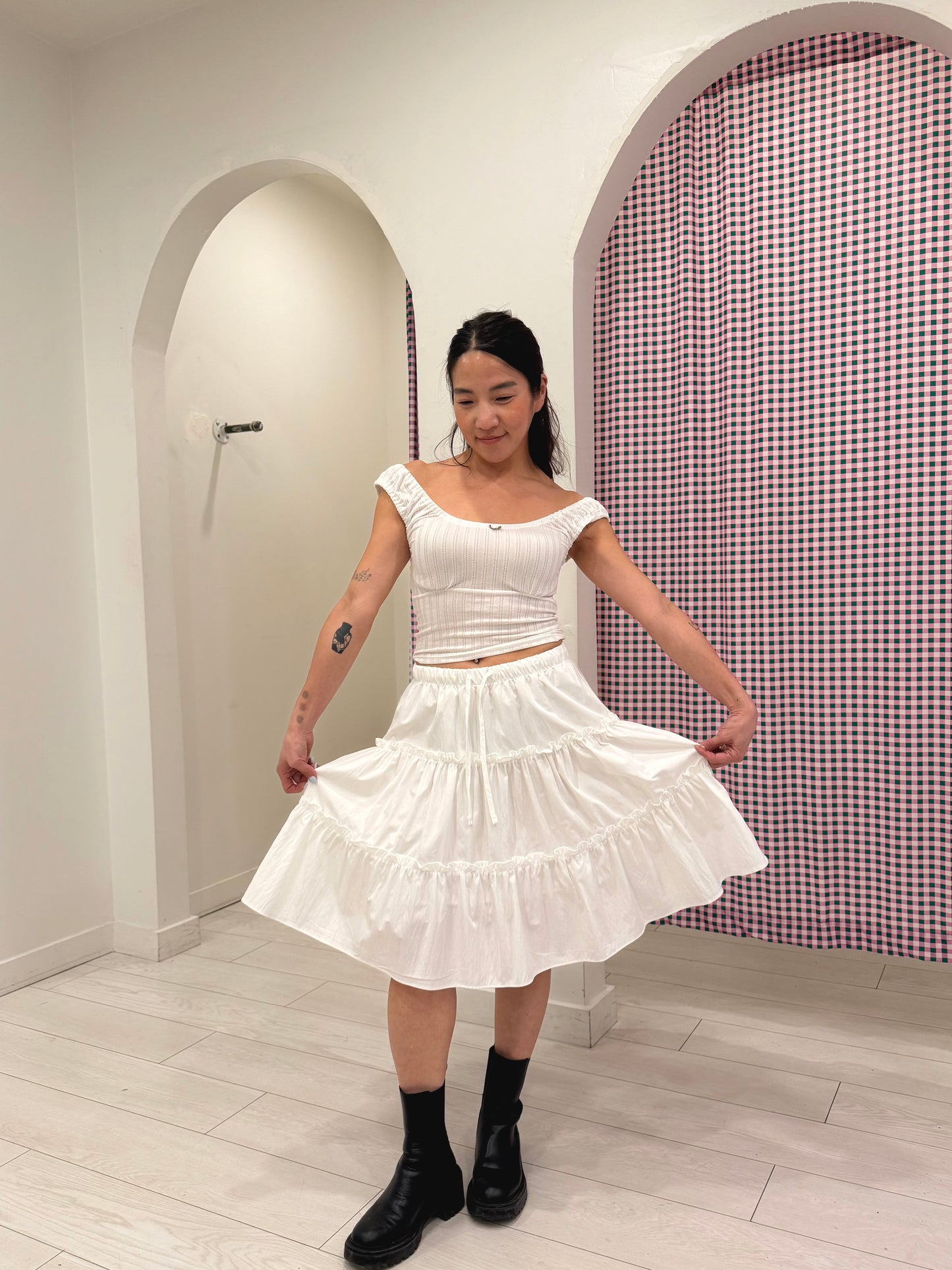 NADIA Midi tiered skirt